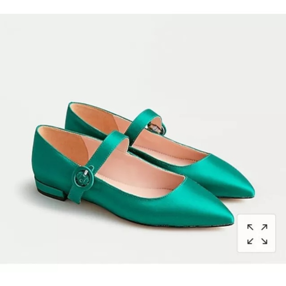 J.Crew Jade Green Mary Jane Flats Sz 8 NIB